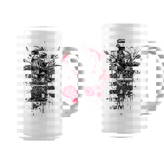 Cuervo Rosas Cruz Estética Gótica Taza de café - Regaloses