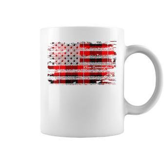 Cunningham Surname American Flag Scottish Clan Tartan Coffee Mug - Monsterry DE