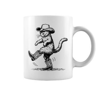 Cute Cat With Cowboy Hat & Boots Cowgirl Western Country Coffee Mug - Seseable