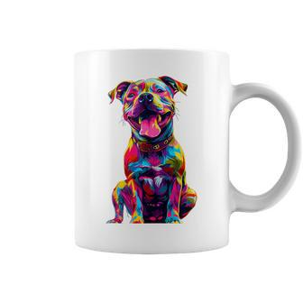Cute Rainbow Pitbull Mom Dog Lover Pit Bull Owner Women's Coffee Mug - Seseable