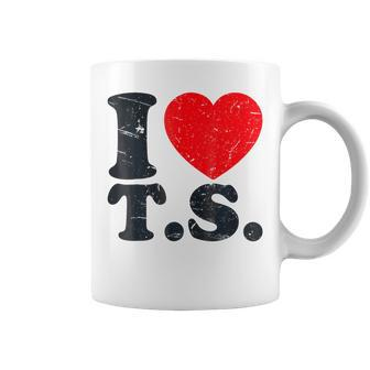 Cute Red Heart I Love T S Groovy Birthday Coffee Mug - Thegiftio UK
