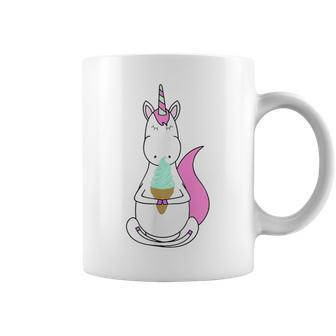 Cute Summer Unicorn Magic Ice Cream Mint & Pink S500036 Coffee Mug - Monsterry AU