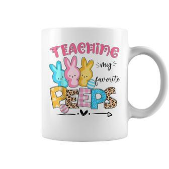 Cute Teaching My Favorite Peeps Happy Easter Day Teacher Coffee Mug | Crazezy