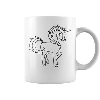 Cute Unicorn For Coloring Fun Diy Do It Yourself Color In Coffee Mug - Monsterry