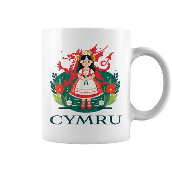 Cymru Wales Red Welsh Dragon Girls Coffee Mug - Thegiftio UK