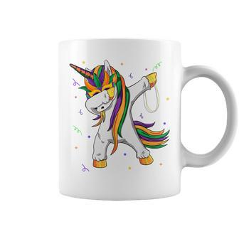 Dabbing Unicorn Mardi Gras Girl Boy Dab Coffee Mug | Crazezy CA