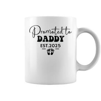 Dad Est 2025 Soon To Be Dad Promoted To Daddy Fathers Day Coffee Mug - Thegiftio UK