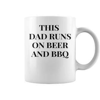 This Dad Runs On Beer And Bbq Barbecue Dad Coffee Mug | Crazezy DE