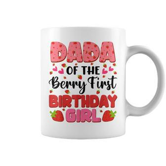Dada Bery First Birthday Strawberry Girl Dad And Mom Family Coffee Mug | Seseable UK