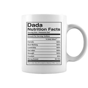 Dada Nutrition Facts Fathers Day Nutritional Food Coffee Mug - Thegiftio UK