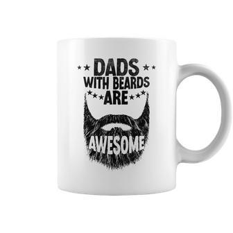 Dads With Beards Are Awesome Vintage Father's Day Joke Dad Coffee Mug - Seseable