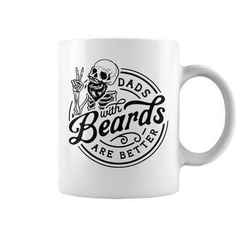 Dad's With Beards Are Better Skeleton Men's Fathers Day Coffee Mug - Thegiftio UK