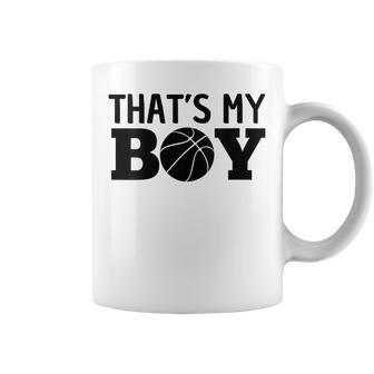 Damen Das Ist Mein Sohn Basketball Stolzer Ballsport Mama Papa Mit-Ausschnitt Tassen - Geschenkecke