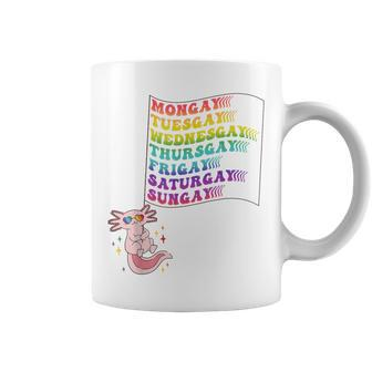 Dare To Be Yourself Every Day Cute Pride Lgbtq Axolotl Coffee Mug - Monsterry