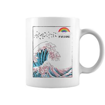 Dare To Be Yourself Trans Lgbt Colors In The Japanese Wave Coffee Mug - Monsterry DE