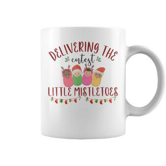 Delivering The Cutest Little Mistletoes Labor Delivery Xmas Coffee Mug - Monsterry