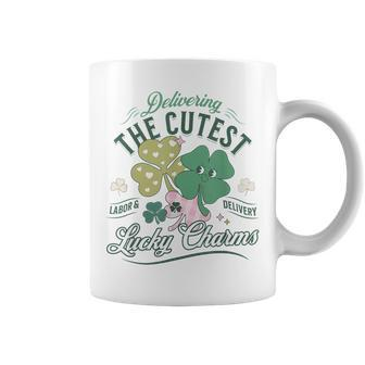Delivering The Cutest Lucky Charms Labor Delivery St Patrick Coffee Mug - Seseable