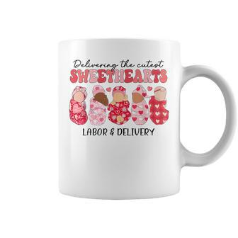 Delivering The Cutest Sweethearts Labor Delivery Valentine's Coffee Mug | Mazezy