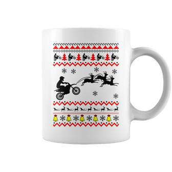 Dirt Bike Motorcycle Pajama Ugly Christmas Biker Coffee Mug - Monsterry
