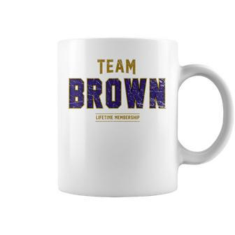 Distressed Team Brown Proud Family Surname Last Name Coffee Mug - Seseable