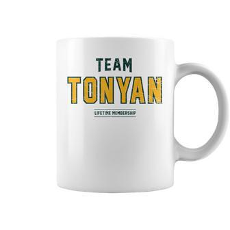Distressed Team Tonyan Proud Family Surname Last Name Coffee Mug - Seseable