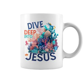 Dive Deep Into Jesus Vbs 2024 Scuba Diving Underwater Coffee Mug - Seseable