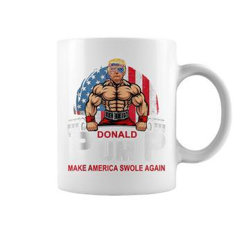 Donald Pump Swole America Again Gym Fitness Trump 2024 Coffee Mug - Seseable