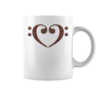 Double Bass Clef Heart Musical Notes Music Lover Bassist Coffee Mug - Monsterry DE
