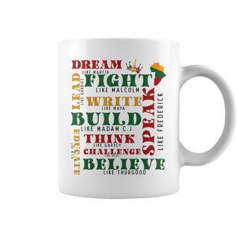 Dream Like Martin Lead Like Harriet Black History Month Afro Coffee Mug - Monsterry UK