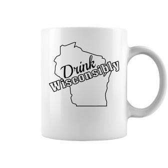 Drink Wisconsinably Wisconsibly Wisconsin Drinking Alcohol Coffee Mug | Crazezy UK