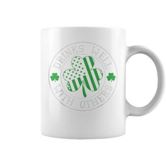 Drinks Well With Others St Patrick's Day Drunk Beer Coffee Mug - Monsterry DE