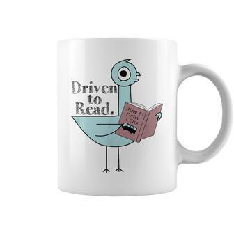Driven To Read Pigeon Library Reading Books Readers Coffee Mug | Mazezy CA