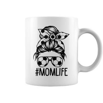 Dy Mom Life Soccer Lover Messy Bun Coffee Mug - Monsterry AU