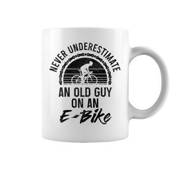 E-Bike Never Underestimate An Old Guy On An Electrical Bike Coffee Mug - Seseable