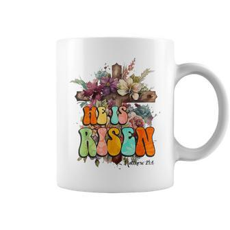 Easter Christian He Is Risen Sun Resurrection Floral Men Coffee Mug - Thegiftio UK