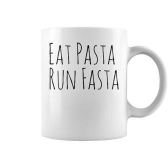 Eat Pasta Run Fasta Spaghetti Noodle Pasta White Tassen - Seseable
