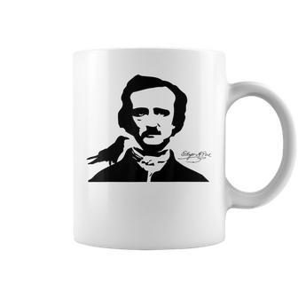 Edgar Allan Poe Cuervo Y Firma Taza de café - Regaloses