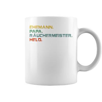 Ehemann Papa Räuchermeister Held Retro Grillmeisterintage Raglan Tassen - Geschenkecke