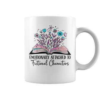 Emotionally Attached To Fictional Characters Book Lover Nerd Coffee Mug - Monsterry DE