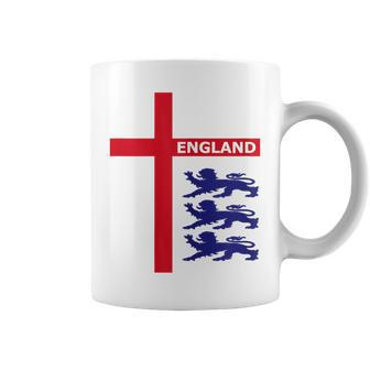 England Flag & Lions Football Fan England Supporter Coffee Mug - Thegiftio UK