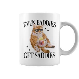 Even Baddies Get Saddies Cat Meme For Women Coffee Mug - Monsterry