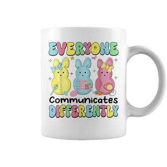 Everyone Communicates Differently Easter Speech Therapy Slp Coffee Mug - Seseable