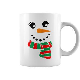 Eyelashes Christmas Outfit Snowman Face Costume Girls Womens Coffee Mug | Mazezy