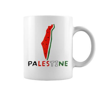 Falasn Palestine Watermelon Map Patriotic Graphic Coffee Mug | Mazezy CA