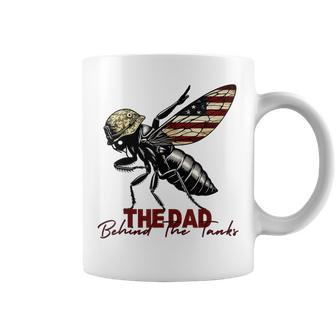 Father's Day Dad Behind The Tanks 4Th Of July American Flag Coffee Mug - Thegiftio UK