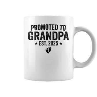 Father's Day First Time Grandpa Promoted To Grandpa Est 2025 Coffee Mug - Thegiftio UK