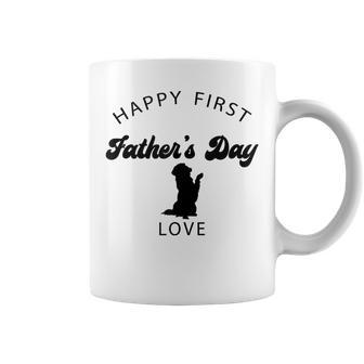 Father's Day Golden Retriever Pregnant Wife Baby Born Dog Coffee Mug - Seseable
