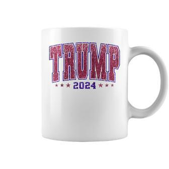 Faux Sequins Trump 2024 President Make America Trump Again Coffee Mug - Seseable