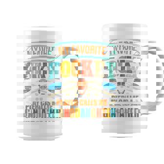 My Favorite Hockey Player Calls Me Granddaughter Fathers Day Coffee Mug - Thegiftio