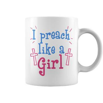 Female Pastor Preach Like A Girl Christmas Women Coffee Mug - Monsterry